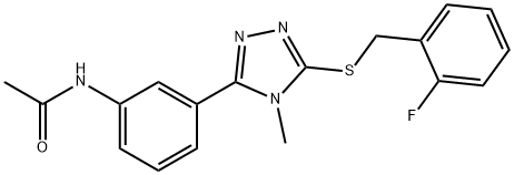 N-[3-[5-[(2-fluorophenyl)methylsulfanyl]-4-methyl-1,2,4-triazol-3-yl]phenyl]acetamide Structural