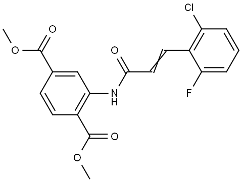dimethyl 2-[[(E)-3-(2-chloro-6-fluorophenyl)prop-2-enoyl]amino]benzene-1,4-dicarboxylate Structural