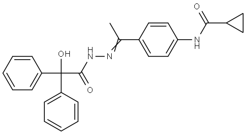 N-[4-[(Z)-N-[(2-hydroxy-2,2-diphenylacetyl)amino]-C-methylcarbonimidoyl]phenyl]cyclopropanecarboxamide Structural