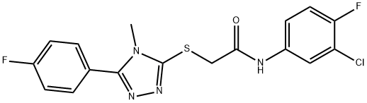 N-(3-chloro-4-fluorophenyl)-2-[[5-(4-fluorophenyl)-4-methyl-1,2,4-triazol-3-yl]sulfanyl]acetamide Structural