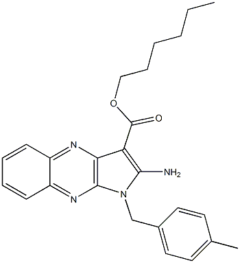 hexyl 2-amino-1-[(4-methylphenyl)methyl]pyrrolo[3,2-b]quinoxaline-3-carboxylate Structural