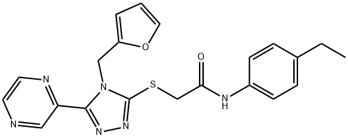 N-(4-ethylphenyl)-2-[[4-(furan-2-ylmethyl)-5-pyrazin-2-yl-1,2,4-triazol-3-yl]sulfanyl]acetamide Structural