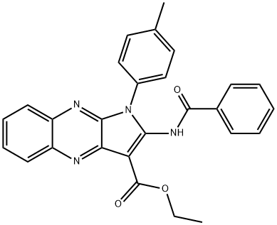 ethyl 2-benzamido-1-(4-methylphenyl)pyrrolo[3,2-b]quinoxaline-3-carboxylate Structural