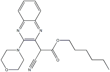 hexyl 2-cyano-2-(3-morpholin-4-ylquinoxalin-2-yl)acetate Structural