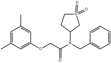 N-benzyl-2-(3,5-dimethylphenoxy)-N-(1,1-dioxothiolan-3-yl)acetamide Structural