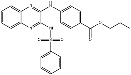 propyl 4-[[3-(benzenesulfonamido)quinoxalin-2-yl]amino]benzoate Structural