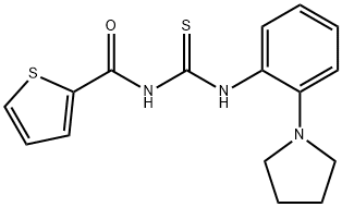 N-[(2-pyrrolidin-1-ylphenyl)carbamothioyl]thiophene-2-carboxamide Structural