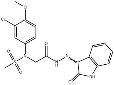 N-(3-chloro-4-methoxyphenyl)-N-[2-oxo-2-[2-(2-oxoindol-3-yl)hydrazinyl]ethyl]methanesulfonamide Structural
