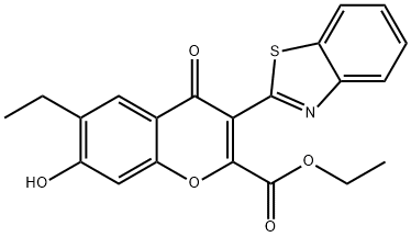 ethyl 3-(1,3-benzothiazol-2-yl)-6-ethyl-7-hydroxy-4-oxochromene-2-carboxylate Structural