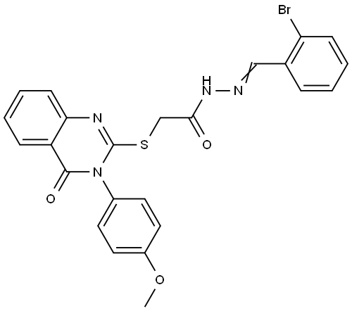 N-[(E)-(2-bromophenyl)methylideneamino]-2-[3-(4-methoxyphenyl)-4-oxoquinazolin-2-yl]sulfanylacetamide Structural