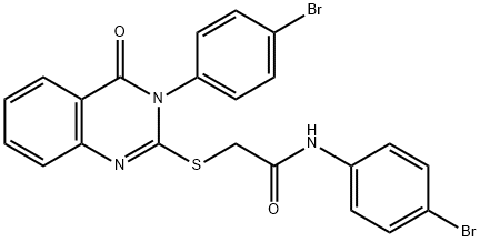 N-(4-bromophenyl)-2-[3-(4-bromophenyl)-4-oxoquinazolin-2-yl]sulfanylacetamide Structural