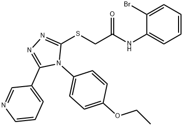 N-(2-bromophenyl)-2-[[4-(4-ethoxyphenyl)-5-pyridin-3-yl-1,2,4-triazol-3-yl]sulfanyl]acetamide Structural