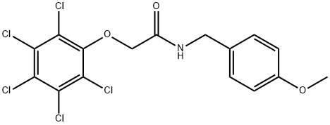N-[(4-methoxyphenyl)methyl]-2-(2,3,4,5,6-pentachlorophenoxy)acetamide Structural