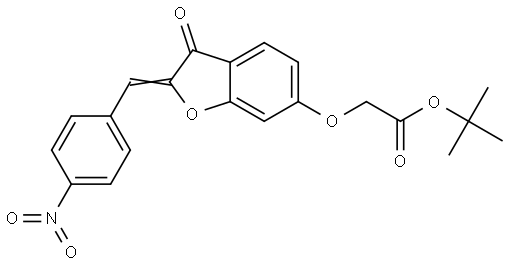 tert-butyl 2-[[(2Z)-2-[(4-nitrophenyl)methylidene]-3-oxo-1-benzofuran-6-yl]oxy]acetate Structural