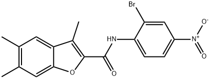 N-(2-bromo-4-nitrophenyl)-3,5,6-trimethyl-1-benzofuran-2-carboxamide Structural