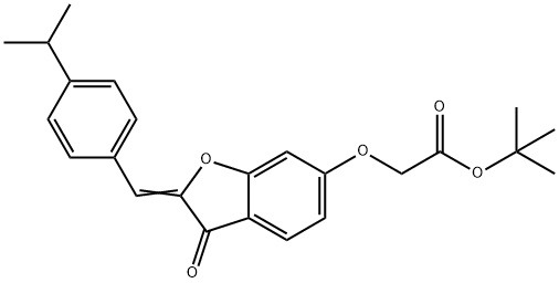 tert-butyl 2-[[(2Z)-3-oxo-2-[(4-propan-2-ylphenyl)methylidene]-1-benzofuran-6-yl]oxy]acetate Structural
