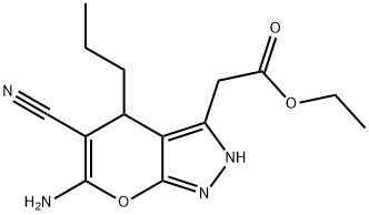ethyl 2-(6-amino-5-cyano-4-propyl-2,4-dihydropyrano[2,3-c]pyrazol-3-yl)acetate Structural
