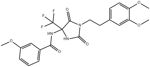 N-[1-[2-(3,4-dimethoxyphenyl)ethyl]-2,5-dioxo-4-(trifluoromethyl)imidazolidin-4-yl]-3-methoxybenzamide Structural