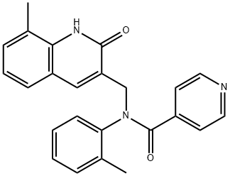 N-[(8-methyl-2-oxo-1H-quinolin-3-yl)methyl]-N-(2-methylphenyl)pyridine-4-carboxamide Structural