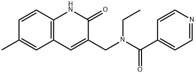 N-ethyl-N-[(6-methyl-2-oxo-1H-quinolin-3-yl)methyl]pyridine-4-carboxamide Structural