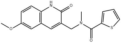 N-[(6-methoxy-2-oxo-1H-quinolin-3-yl)methyl]-N-methylthiophene-2-carboxamide Structural