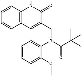 N-(2-methoxyphenyl)-2,2-dimethyl-N-[(2-oxo-1H-quinolin-3-yl)methyl]propanamide Structural