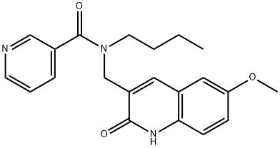 N-butyl-N-[(6-methoxy-2-oxo-1H-quinolin-3-yl)methyl]pyridine-3-carboxamide Structural