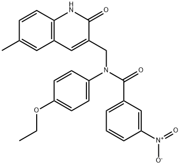 N-(4-ethoxyphenyl)-N-[(6-methyl-2-oxo-1H-quinolin-3-yl)methyl]-3-nitrobenzamide Structural