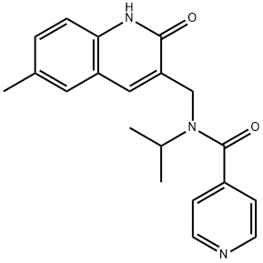 N-[(6-methyl-2-oxo-1H-quinolin-3-yl)methyl]-N-propan-2-ylpyridine-4-carboxamide Structural