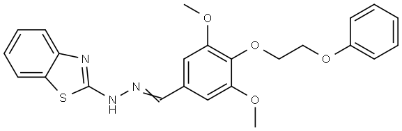 N-[(E)-[3,5-dimethoxy-4-(2-phenoxyethoxy)phenyl]methylideneamino]-1,3-benzothiazol-2-amine Structural