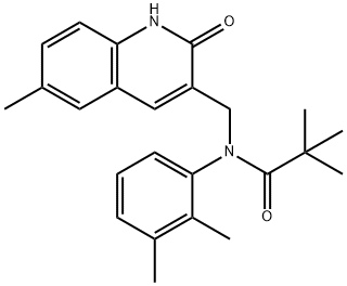 N-(2,3-dimethylphenyl)-2,2-dimethyl-N-[(6-methyl-2-oxo-1H-quinolin-3-yl)methyl]propanamide Structural