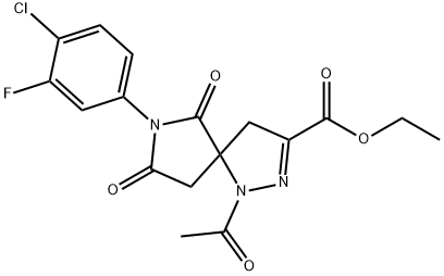 ethyl 1-acetyl-7-(4-chloro-3-fluorophenyl)-6,8-dioxo-1,2,7-triazaspiro[4.4]non-2-ene-3-carboxylate Structural