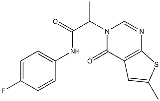 N-(4-fluorophenyl)-2-(6-methyl-4-oxothieno[2,3-d]pyrimidin-3-yl)propanamide Structural