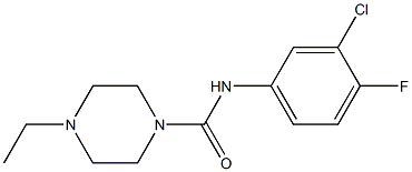 N-(3-chloro-4-fluorophenyl)-4-ethylpiperazine-1-carboxamide Structural