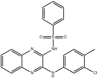 N-[3-(3-chloro-4-methylanilino)quinoxalin-2-yl]benzenesulfonamide Structural