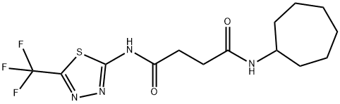 N-cycloheptyl-N'-[5-(trifluoromethyl)-1,3,4-thiadiazol-2-yl]butanediamide Structural
