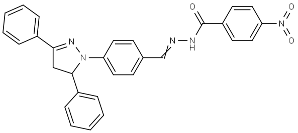 N-[(E)-[4-(3,5-diphenyl-3,4-dihydropyrazol-2-yl)phenyl]methylideneamino]-4-nitrobenzamide Structural
