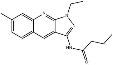 N-(1-ethyl-7-methylpyrazolo[3,4-b]quinolin-3-yl)butanamide Structural