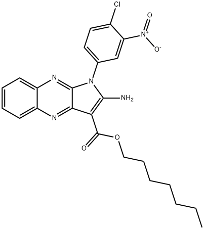 heptyl 2-amino-1-(4-chloro-3-nitrophenyl)pyrrolo[3,2-b]quinoxaline-3-carboxylate Structural