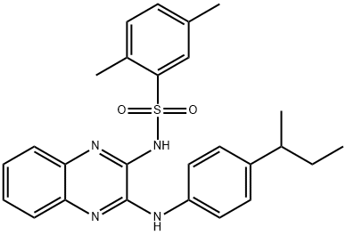 N-[3-(4-butan-2-ylanilino)quinoxalin-2-yl]-2,5-dimethylbenzenesulfonamide Structural