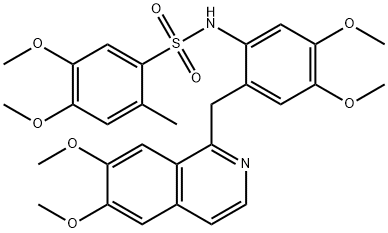 N-[2-[(6,7-dimethoxyisoquinolin-1-yl)methyl]-4,5-dimethoxyphenyl]-4,5-dimethoxy-2-methylbenzenesulfonamide Structural