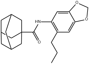N-(6-propyl-1,3-benzodioxol-5-yl)adamantane-1-carboxamide Structural