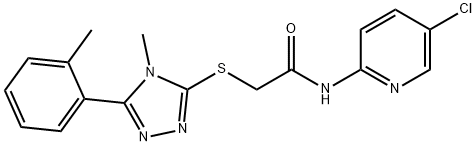 N-(5-chloropyridin-2-yl)-2-[[4-methyl-5-(2-methylphenyl)-1,2,4-triazol-3-yl]sulfanyl]acetamide Structural
