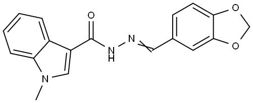 N-[(E)-1,3-benzodioxol-5-ylmethylideneamino]-1-methylindole-3-carboxamide Structural