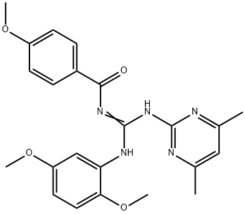 N-[(2,5-dimethoxyanilino)-[(4,6-dimethylpyrimidin-2-yl)amino]methylidene]-4-methoxybenzamide Structural