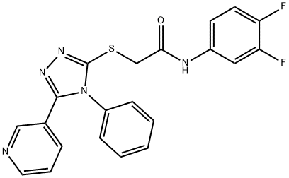 N-(3,4-difluorophenyl)-2-[(4-phenyl-5-pyridin-3-yl-1,2,4-triazol-3-yl)sulfanyl]acetamide Structural