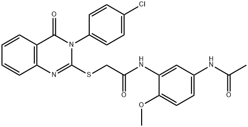 N-(5-acetamido-2-methoxyphenyl)-2-[3-(4-chlorophenyl)-4-oxoquinazolin-2-yl]sulfanylacetamide Structural