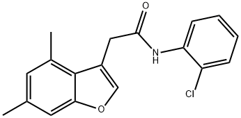 N-(2-chlorophenyl)-2-(4,6-dimethyl-1-benzofuran-3-yl)acetamide Structural