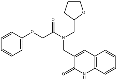 N-(oxolan-2-ylmethyl)-N-[(2-oxo-1H-quinolin-3-yl)methyl]-2-phenoxyacetamide Structural