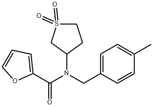 N-(1,1-dioxothiolan-3-yl)-N-[(4-methylphenyl)methyl]furan-2-carboxamide Structural